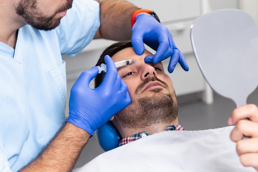 Man getting botox in London.